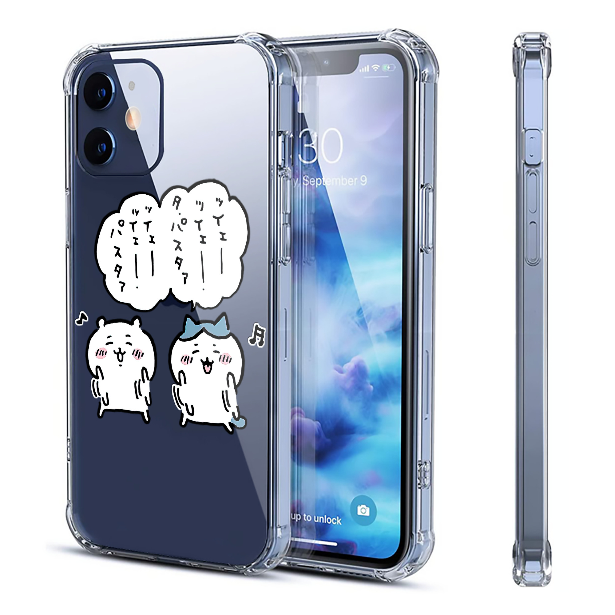 （画像用） ちいかわ ハチワレ Chii-kawa hachiware 【iPhone 12シリーズ対応】透明スマホケース（クリアソフトケース）